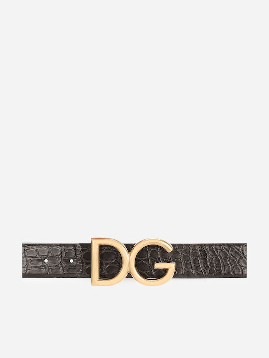 Dolce & Gabbana Curea Bărbați Din Piele Neagră