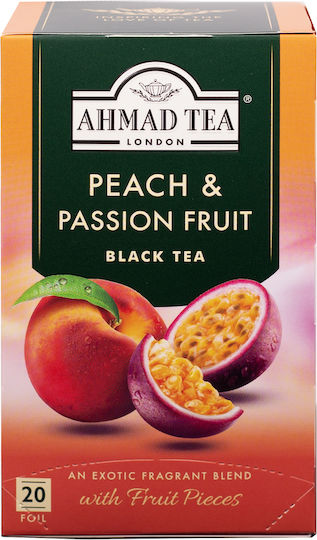 Ahmad Tea Schwarz Tee 20 Beutel 1Stück mit Aroma Pfirsich & Passionsfrucht