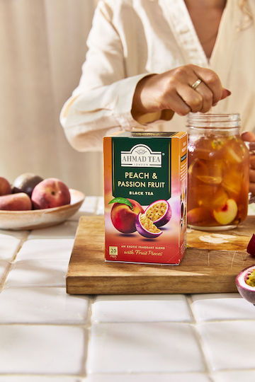 Ahmad Tea Schwarz Tee 20 Beutel 1Stück mit Aroma Pfirsich & Passionsfrucht