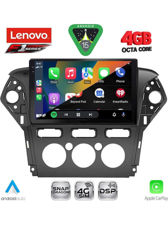 Lenovo Car Audio System for Ford Mondeo 2011-2013 with A/C Bluetooth USB WiFi GPS Apple CarPlay Android Auto with 10" Touch Screen