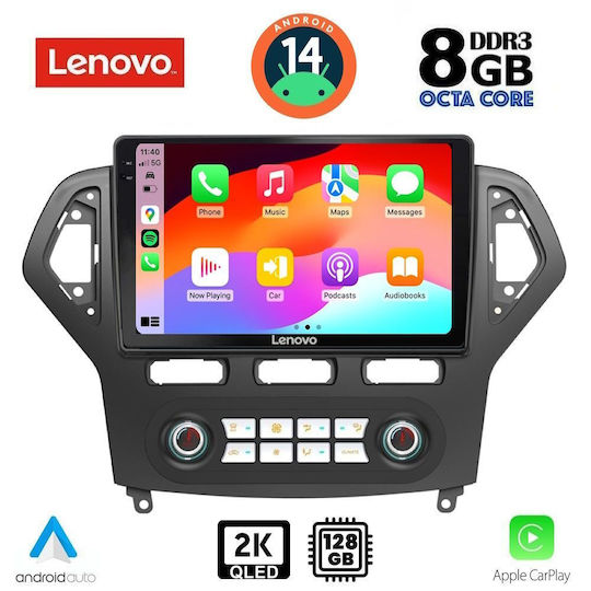 Lenovo Ηχοσύστημα Αυτοκινήτου για Ford Mondeo 2007-2011 με Clima (Bluetooth/USB/WiFi/GPS/Apple-Carplay/Android-Auto) με Οθόνη Αφής 10"