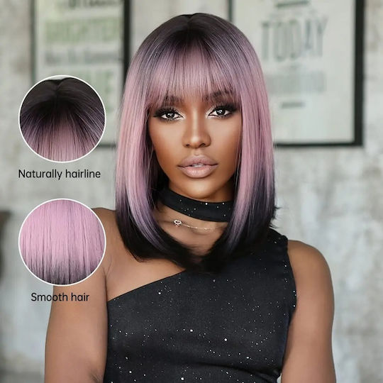 Animis Beauty Perucă Cu Păr Sintetic În Culoare Violet Lungime 40cm