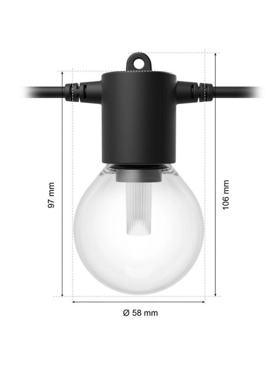 Philips Hue Festavia Wasserdichte Smart Lichterkette IP65 21m mit 30 Lampen