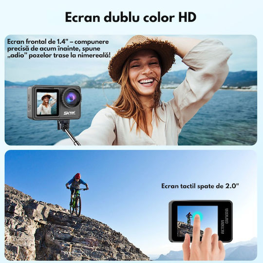 DB-0100 256GB Action Camera 5K Underwater (with Case) with 1.4" Touch Screen and Wi-Fi Black