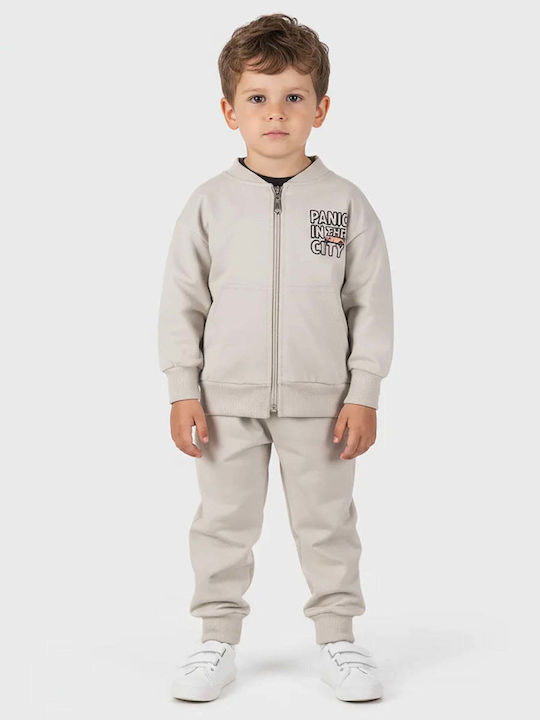 Kids Tracksuits Beige/Black/Beige 3 Pieces