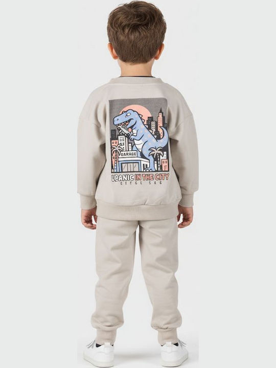 Kids Tracksuits Beige/Black/Beige 3 Pieces