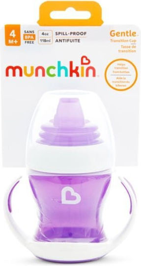 Munchkin Gentle First Cup Training Sippy Cup Plastic with Handles Purple for 4m+ 118ml
