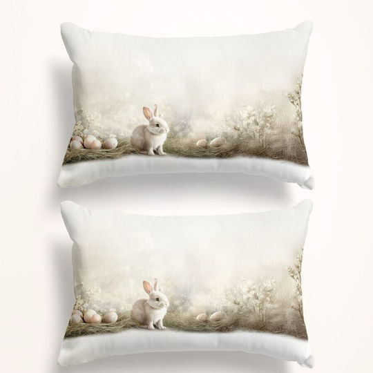 Set 2 3D Kopfkissenbezug Hasen Eier 50x70cm Cleos
