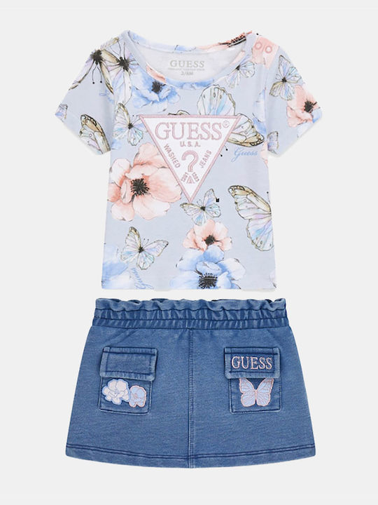 Kids Set with Skirt Summer 2pcs Blue