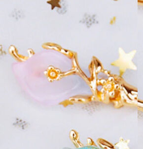 Chop Stick Hair Pin Gold Flower Turquoise Rachel