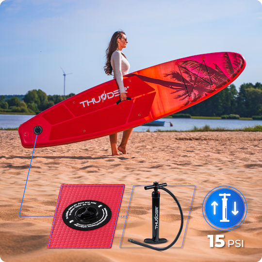Thunder Inflatable SUP Board 320cm Φουσκωτή Σανίδα SUP με Μήκος 3.2m Ροζ