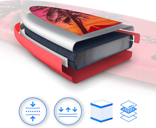 Thunder Inflatable SUP Board 320cm Φουσκωτή Σανίδα SUP με Μήκος 3.2m Ροζ