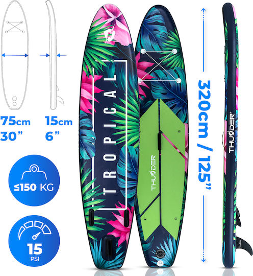 Thunder Inflatable SUP Board 320cm Inflatable SUP Board with Length 3.2m Blue