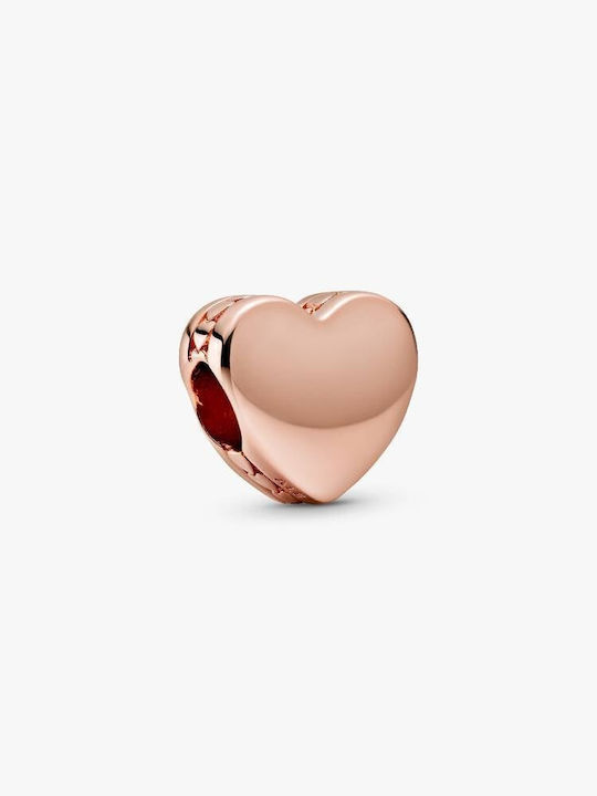 Pandora Charm Heart in Pink Gold Plated Silver Pink Pandora Charm Heart in Pink Gold Plated Silver Pink