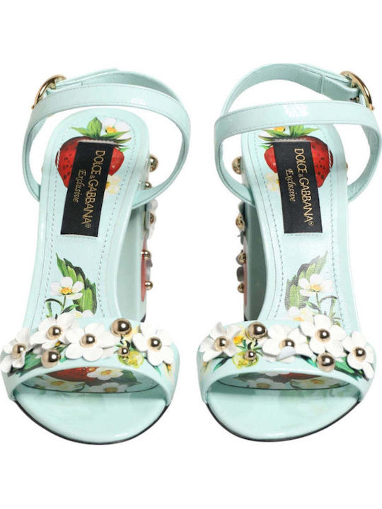 Dolce & Gabbana Δερμάτινα Πέδιλα Πράσινα
