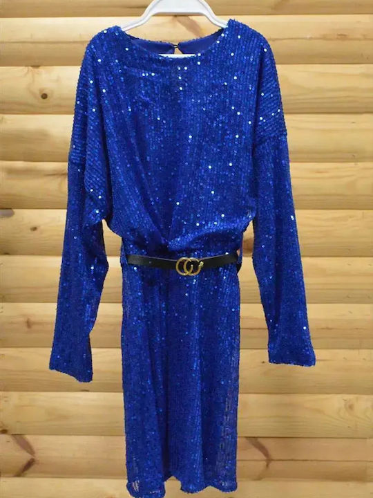 Rochie pentru Copii cu Paiete Set cu Accesorii Blue
