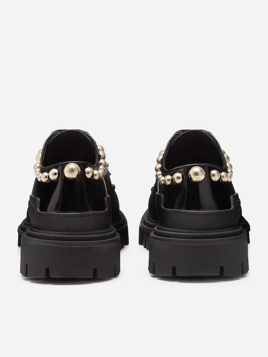Dolce & Gabbana Damen-Oxfords Aus Leder In Schwarz Farbe
