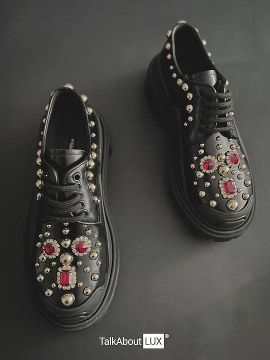 Dolce & Gabbana Damen-Oxfords Aus Leder in Schwarz Farbe