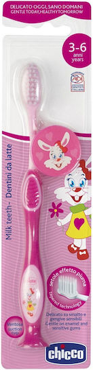 Chicco Milk Teeth Παιδική Οδοντόβουρτσα για 3+ Χρονών Ροζ