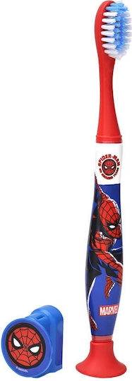 Mr. White Spiderman Παιδική Οδοντόβουρτσα για 3+ Χρονών Κόκκινη