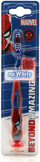 Mr. White Spiderman Παιδική Οδοντόβουρτσα για 3+ Χρονών Κόκκινη