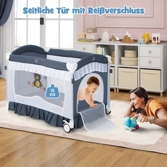 Costway Babybett mit Wickeltisch & Matratze 90x66cm