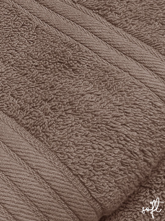 Cosy Life Σετ Πετσέτες Μπάνιου 2τμχ Soft Line Καφέ Chocola Βάρους 500gr/m²