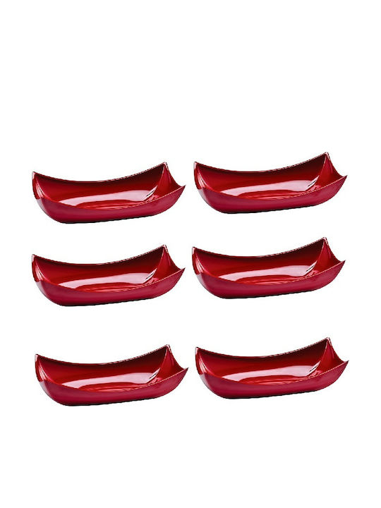 Raki Rectangular Serving Platter Melamine Red 14x6.5cm Raki Rectangular Serving Platter Melamine Red 14x6.5cm