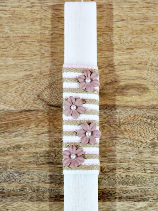 Пасхална Свещ Кръгла Handmade 26δ035 Розова