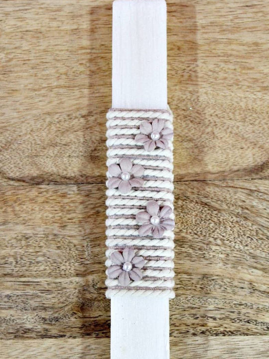 Пасхална Свещ Кръгла Handmade 26д030 Розова