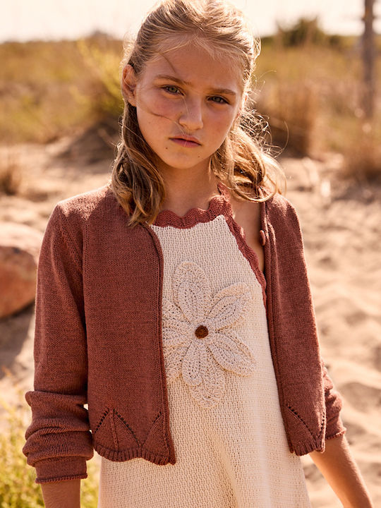 Kinderstrickjacke Gestrickt Terracotta