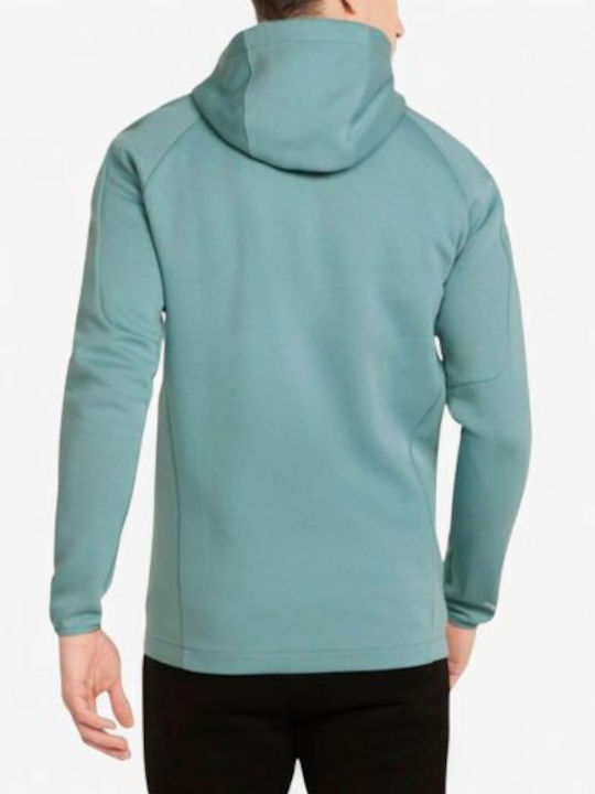 Athletic Kids Sweatshirt Cardigan Cotton with Hood Green