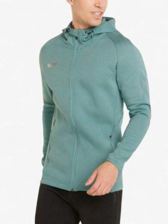 Athletic Kids Sweatshirt Cardigan Cotton with Hood Green