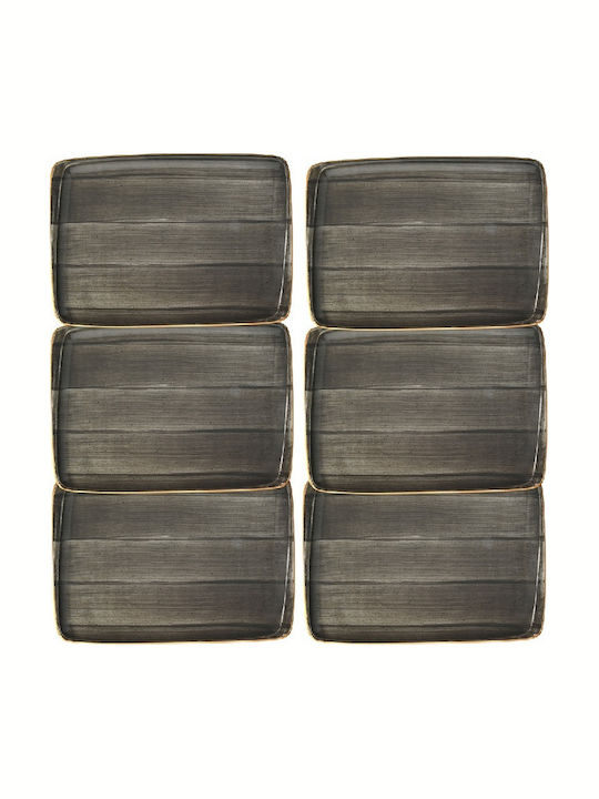 Bonna Bonna Servierplatte Rechteckig aus Porzellan Braune 23x16cm