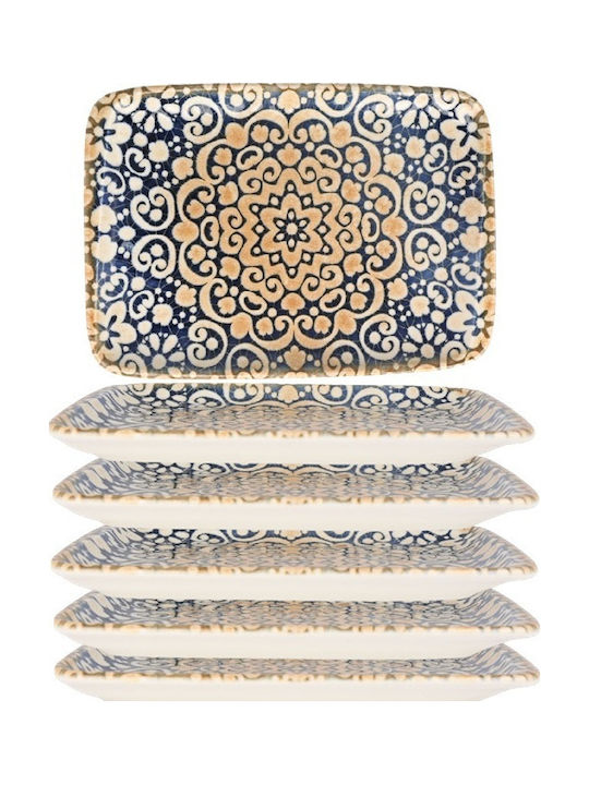 Bonna Alhambra Servierplatte Rechtecke aus Porzellan Blau 23x16cm