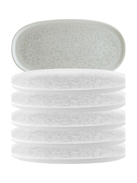 Bonna Lunar Servierplatte Oval aus Porzellan Weiß 33x23cm