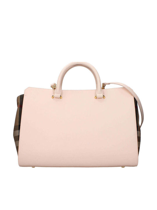 Leder Damen Schultertasche Rosa