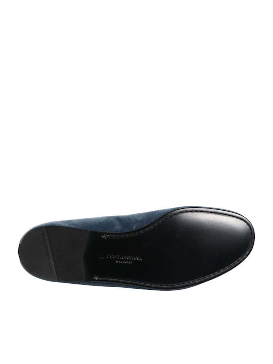 Loafers Bărbătești Din Piele În Culoare Albastră