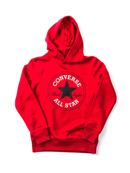 Fleece Kids Sweatshirt with Hood Red