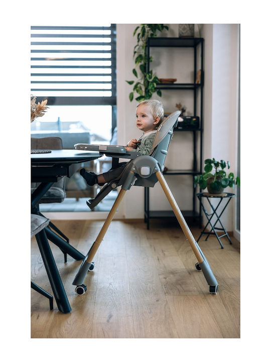 FreeOn And Foldable Baby Highchair With Adjustable Height Brown