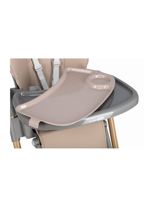 FreeOn And Foldable Baby Highchair With Adjustable Height Brown