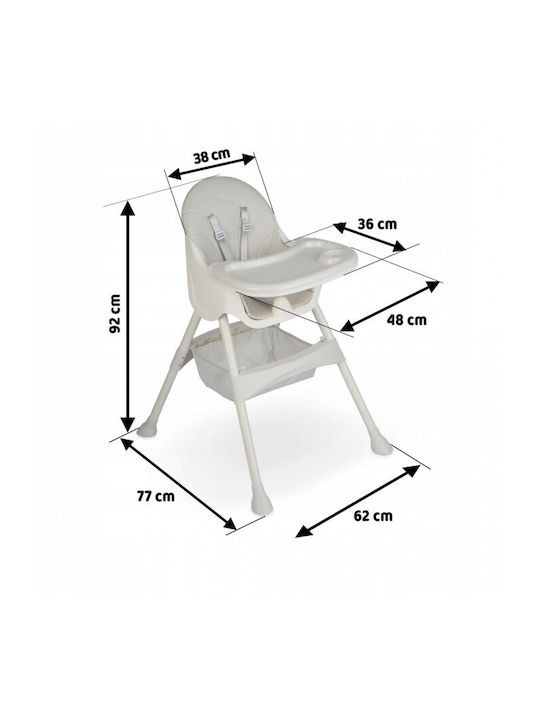 Ricokids Milo Klappbarer Baby Hochstuhl 3 in 1 mit Höhenverstellbar Rosa