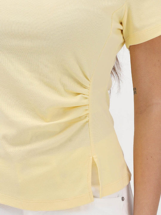 Women's Cotton Short Sleeve Blouse Yellow