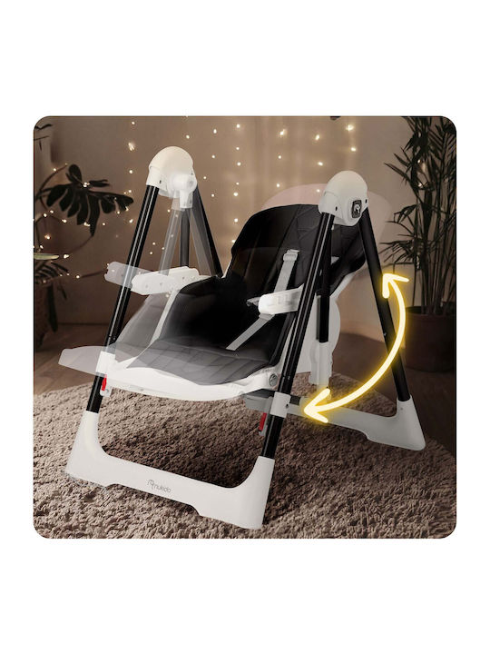 Nukido Elite Foldable Baby Highchair 3 in 1 with Adjustable Height Black