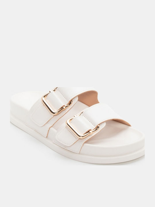 Γυναικεία Σανδάλια Flatforms Λευκά