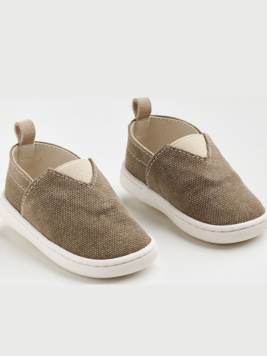 Ever Kid Espadrile boteza din material textil Maro