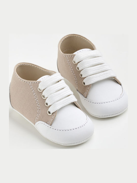 Ever Kid Taufschuhe für Jungen Leder Sneakers Weiche Sohle Beige A606A