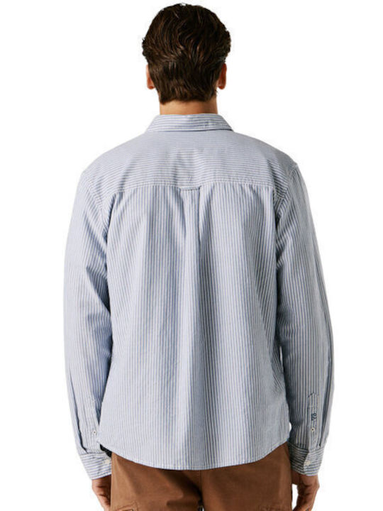 Long Sleeve Striped Light Blue Shirt