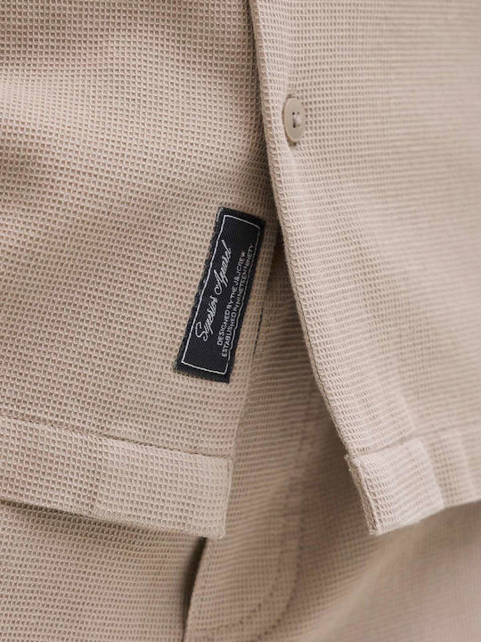 Resort Short Sleeve Shirt in Wide Line Vintage Khaki