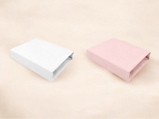 Qmini Set Baby Bettlaken Für Wiege Baumwolle Angepasst Weiß 50x90cm 2Stück